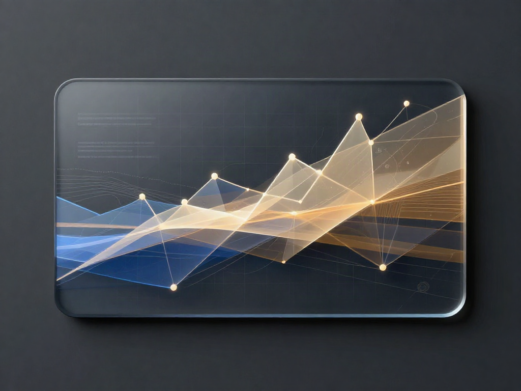Abstract analytics artwork with layered graphs and geometric data patterns
